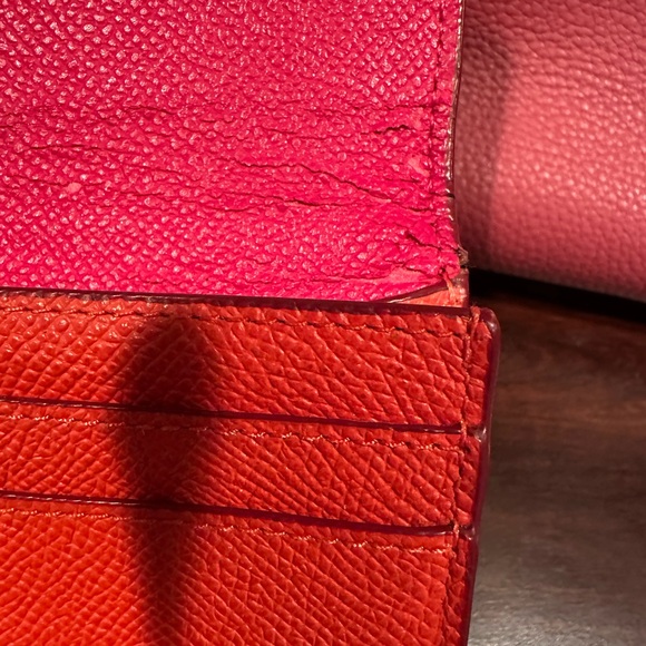 Coach Red and Orange Women's Bag Snap Wallet - Picture 5 of 10